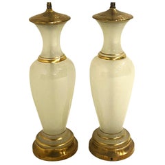 1930's Opaline Glass Table Lamps