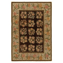 Antique Bessarabian Kilim rug in Brown with Floral Patterns from Rug & Kilim