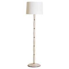 Italian Mid 20th Century Carved Alabaster Floor Lamp
