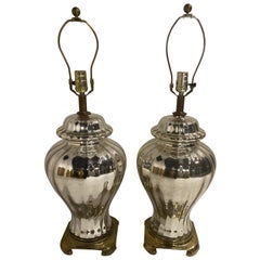 Vintage 1930’s French Mercury Glass Table Lamps