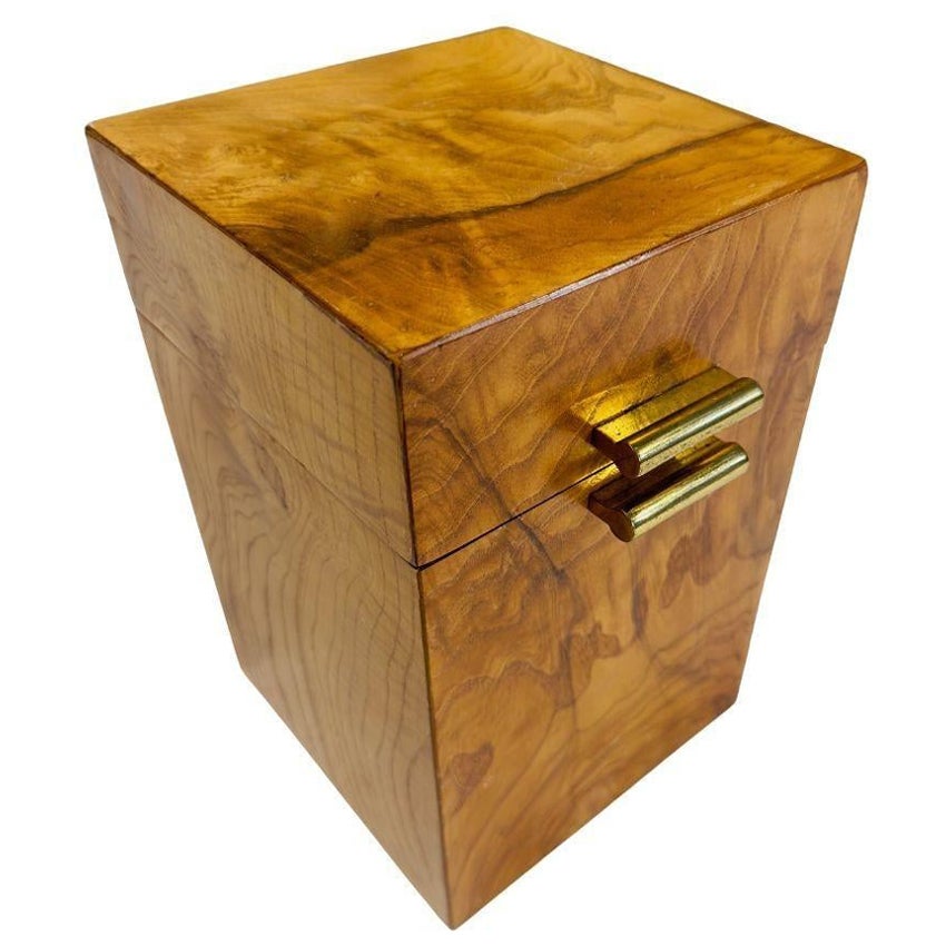 Burl Wood and Brass Small Chest, 1960