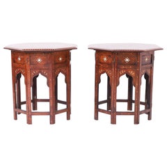 Pair of Antique Moroccan Inlaid Stands or Tables