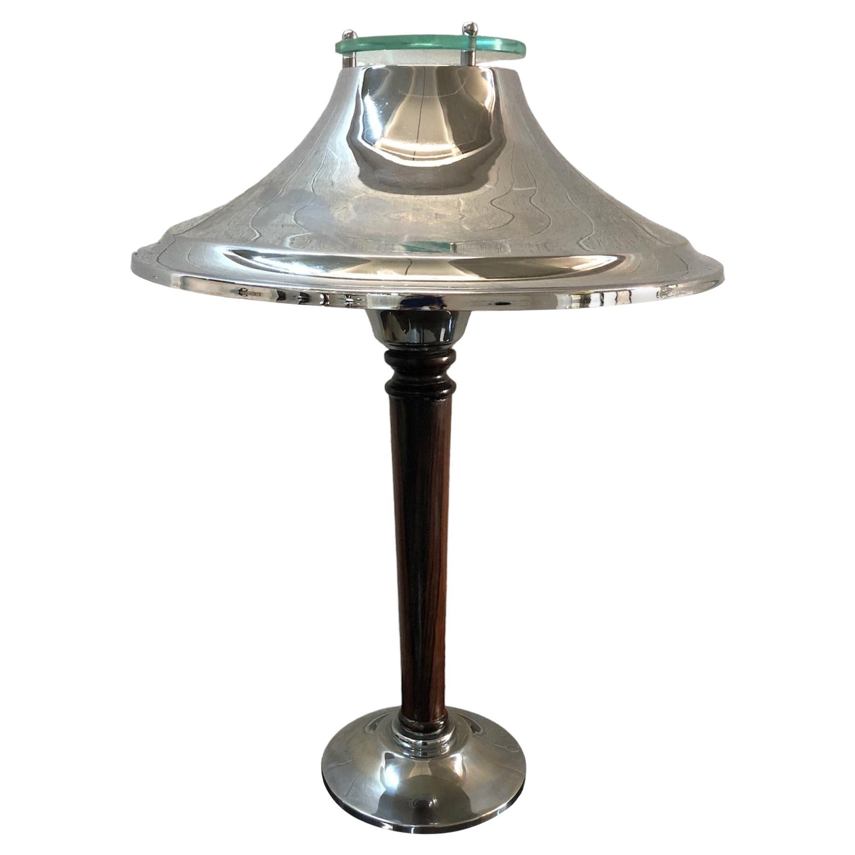 Big Art Deco table Lamp, 1920 in Chrome , France For Sale