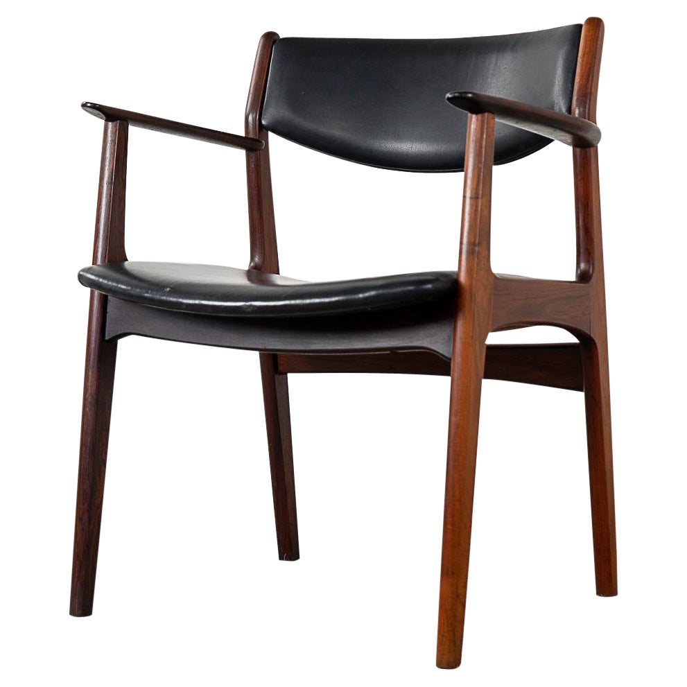 Danish Modern Teak & Vinyl Armchair