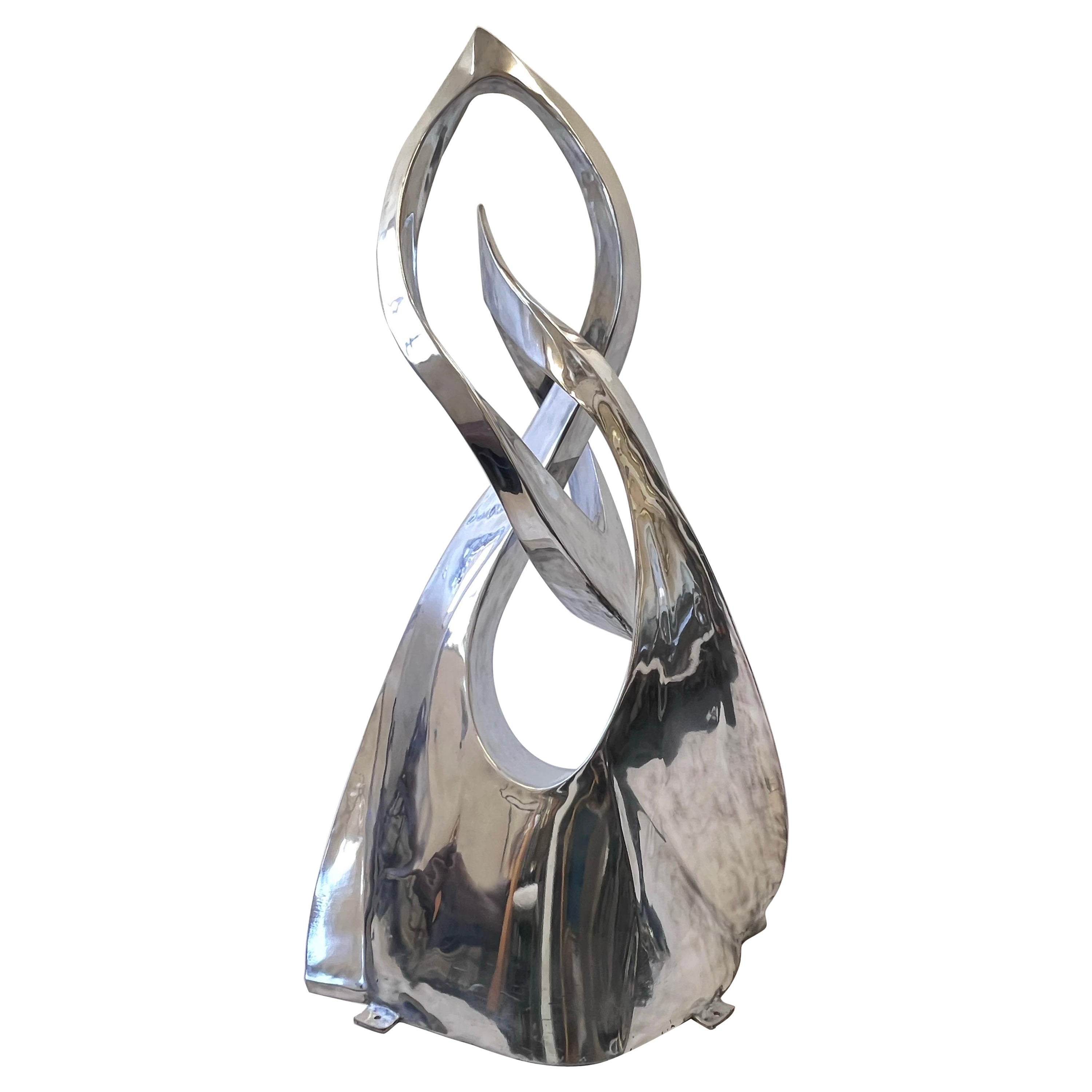 Large Polished Aluminum Freeform Abstract Sculpture by Bill Keating 