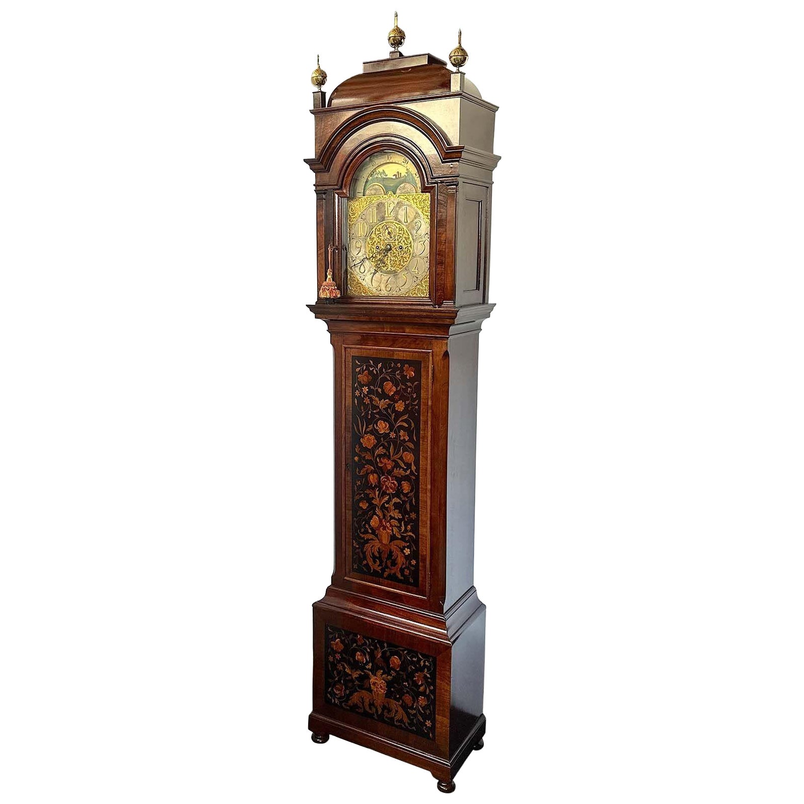 How do I read a moon dial on a grandfather clock?