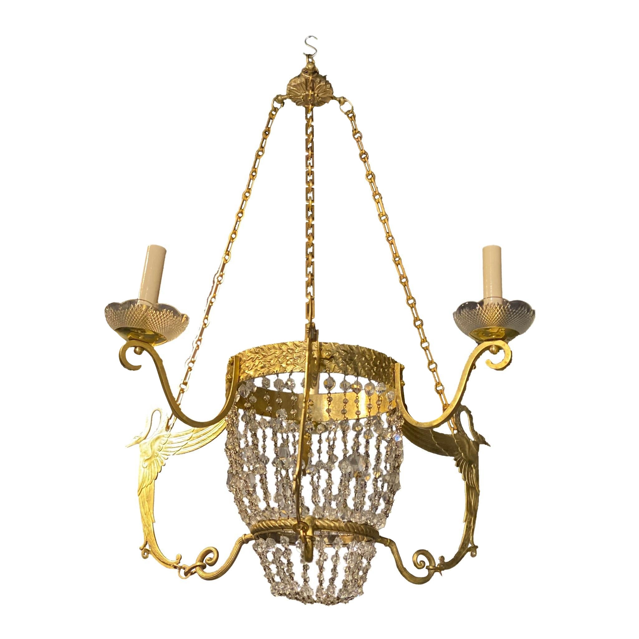 Lampadario Impero francese del 1920 a 3 luci