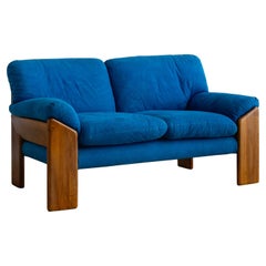'Sapporo' Wood Frame Two Seat Sofa by Mario Marenco for Mobil Girgi