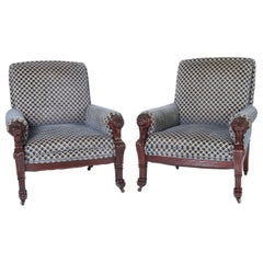 Pair of Antique English Club Chairs