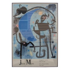Joan Miro "Femme Et Oiseaux Dans La Nuit" Monumental Framed Print