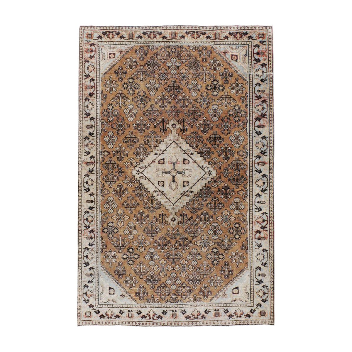 Mid-20th Century Handmade Persian Joshegan Accent Rug