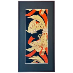 Kimono Art / Japanese Wall Art / “Butterfly of Fortune”