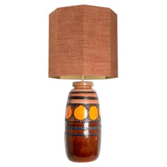 Large Ceramic Table Lamp with Custom Made Lampshade by René Houben