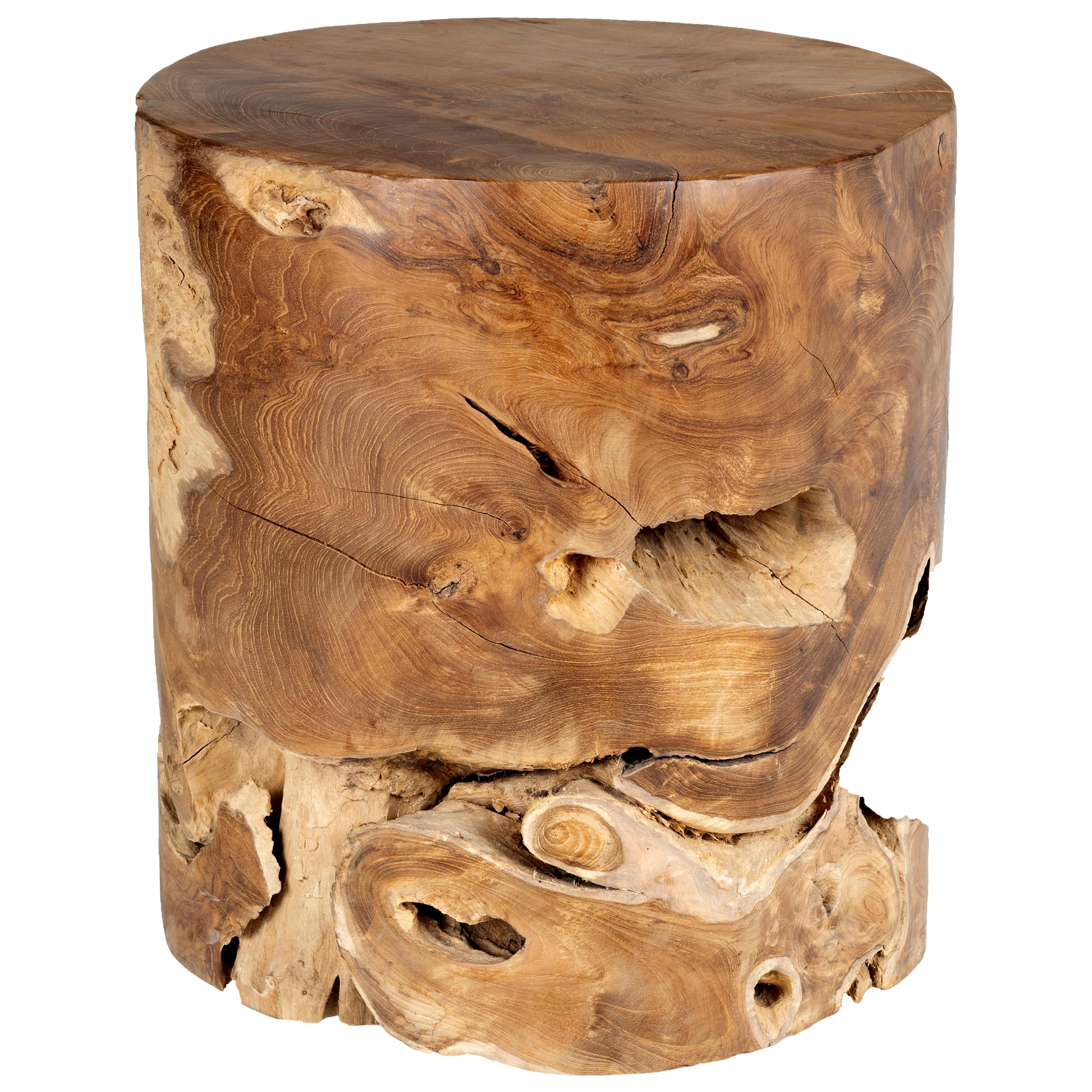 Organic Form Tropical Hardwood End Table  For Sale