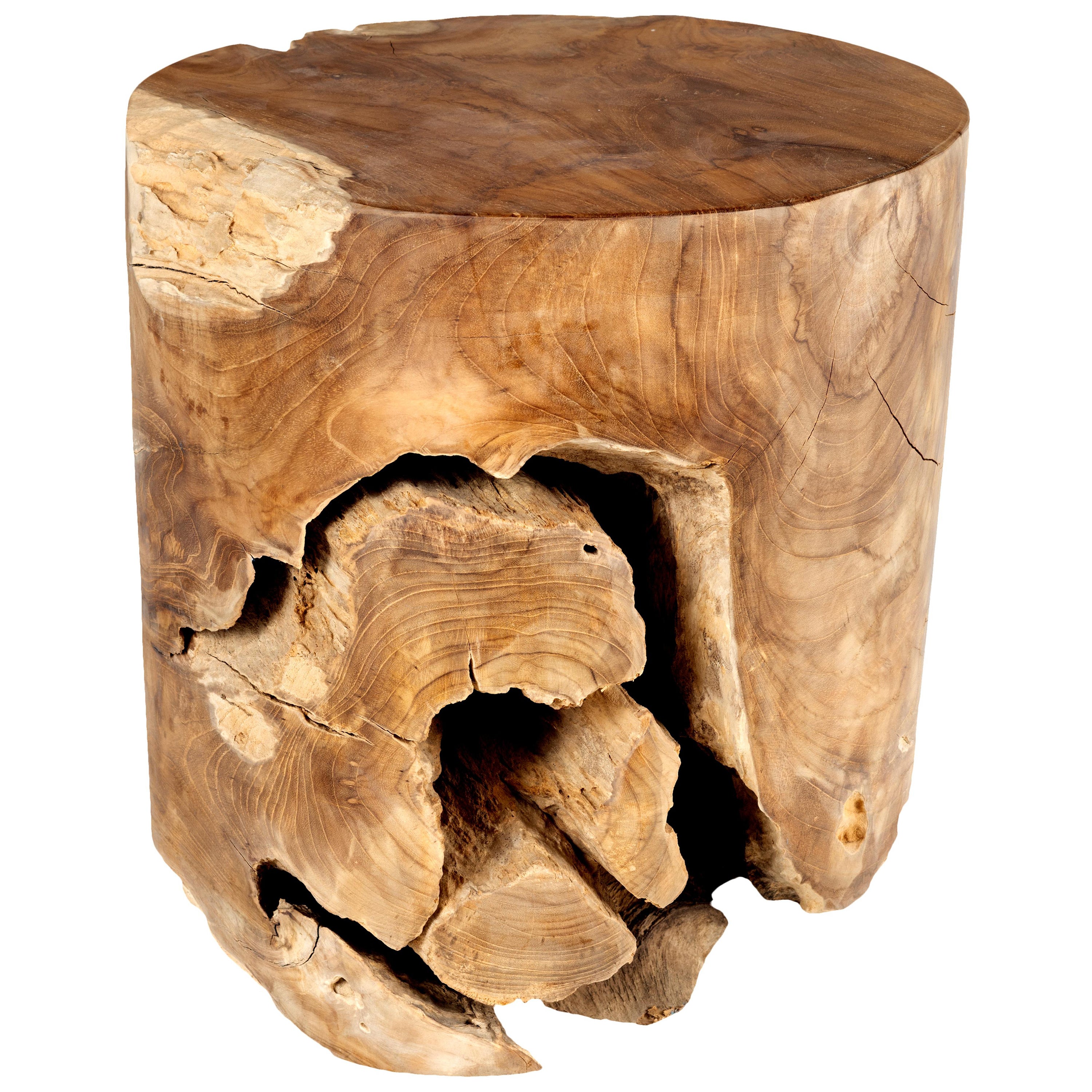 Organic From Tropical Hardwood End Table For Sale