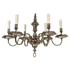 1920's Caldwell Six Light Silver Plated Chandelier