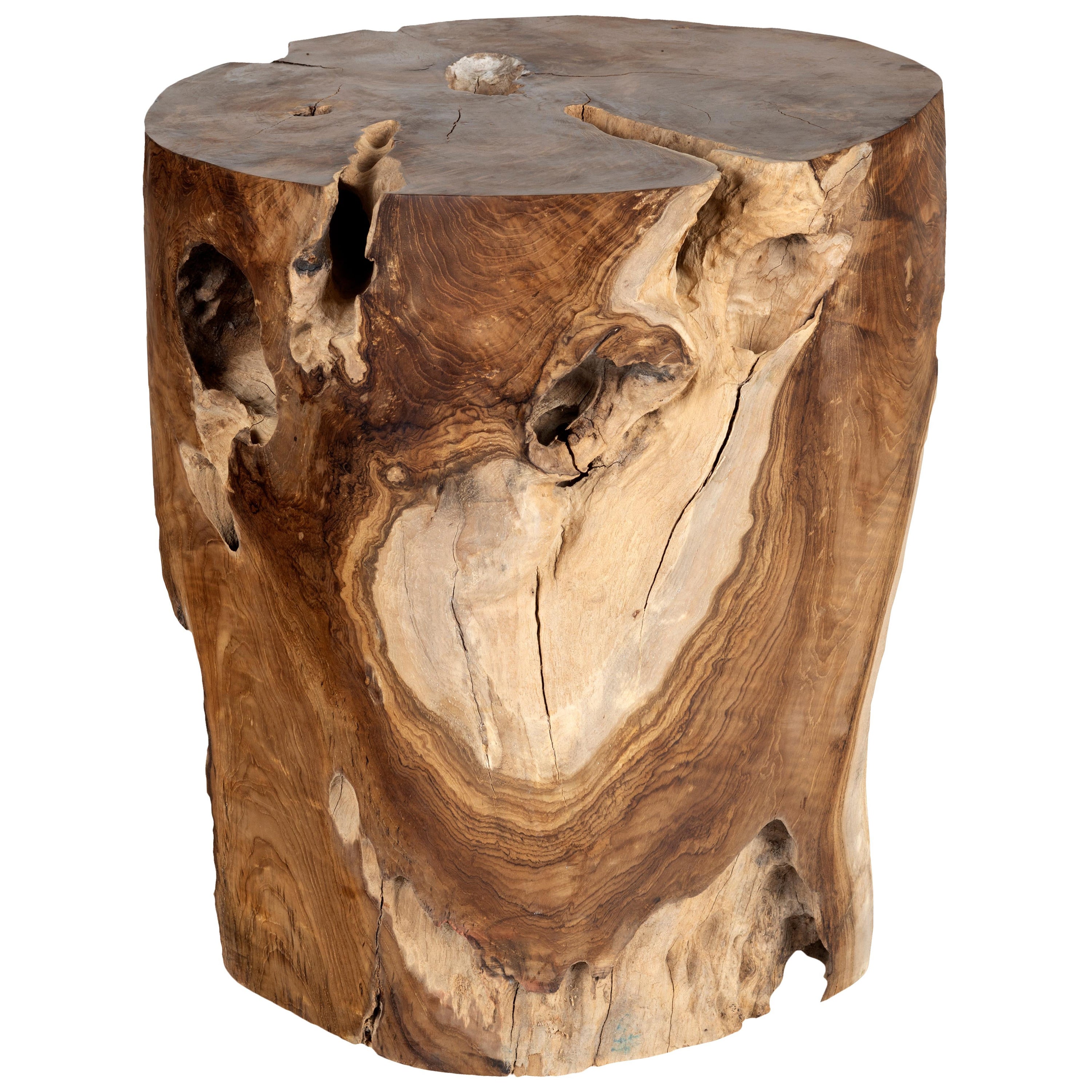 Organic Form Tropical Hardwood End Table  For Sale