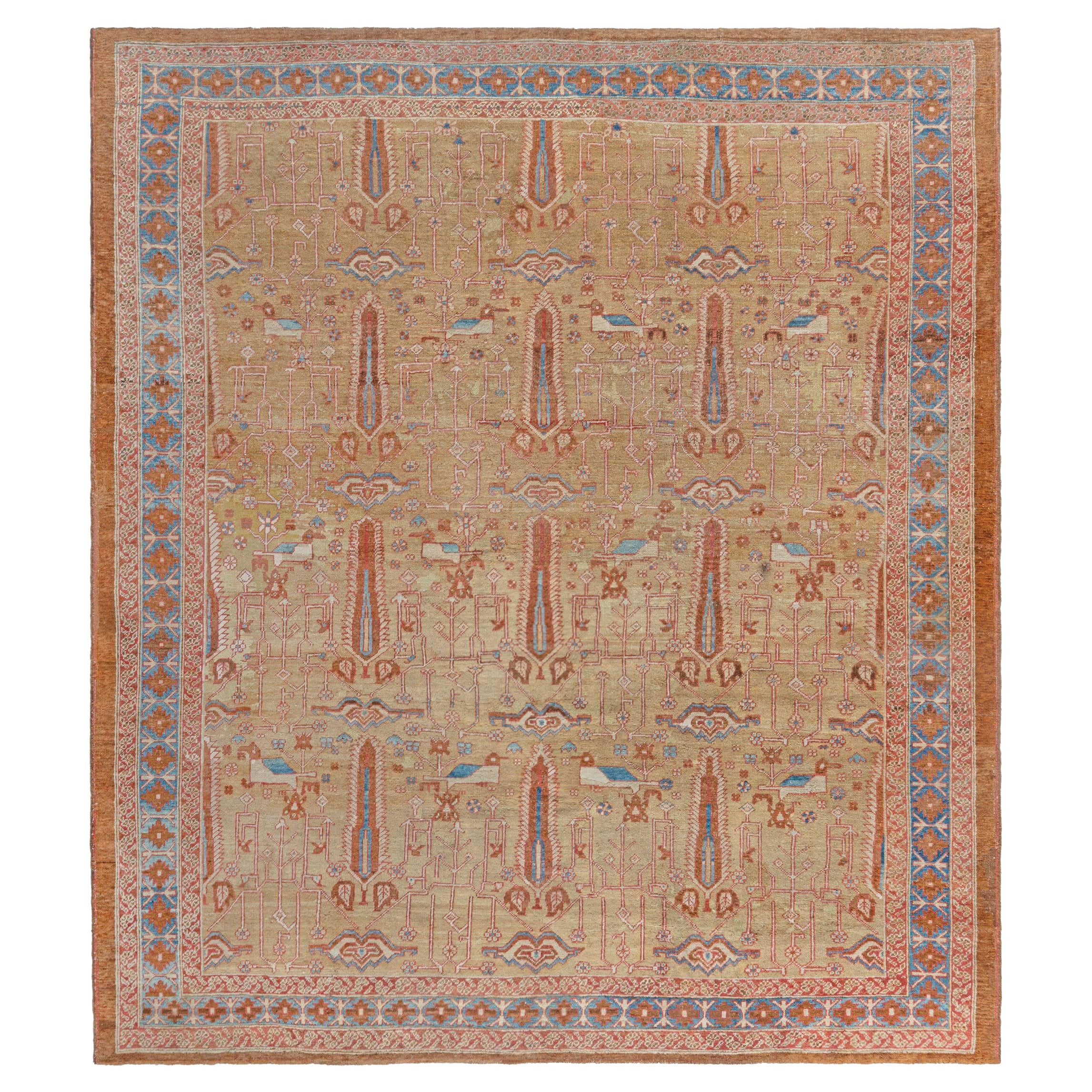 Early 19th Century Primitive Bakshaish Carpet For Sale