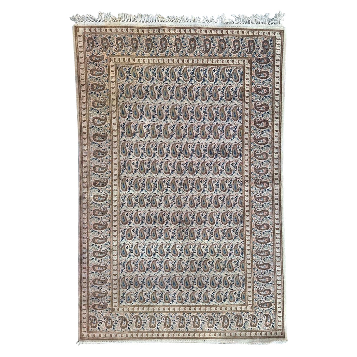 Bobyrug's Nice mid century fine kashan rug 