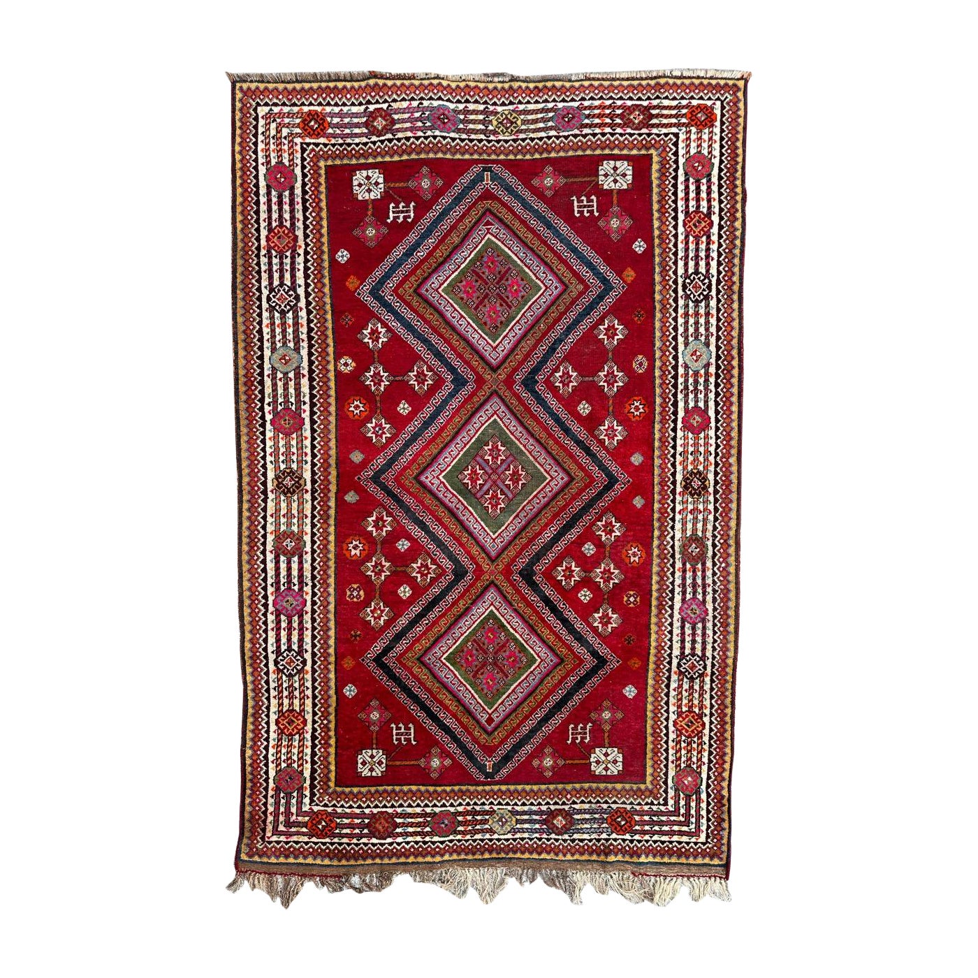 Bobyrug's Antique tribal ghashghai rug rug  en vente