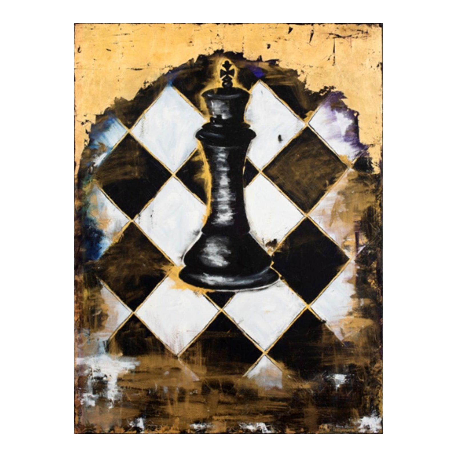 Chess King fine art print of original painting by Gaia Simone For Sale