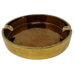 Used Bitossi Ceramic Ashtray Gold Berkeley House Signed Italy, 1960s