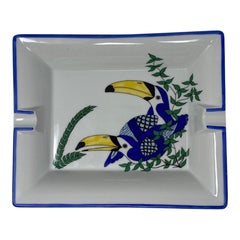 Antique Avian Design Porcelain Ashtray De Limoges