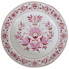 Antique 19thC German Dresden Meissen 1815-1860 Pink Floral Dinner Plate 9"