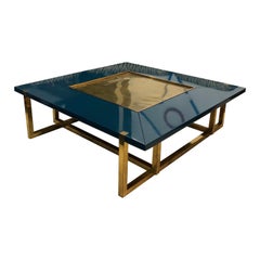 Alfredo Freda For Cittone Oggi Lacquered Brass 1970s Coffee Table Sandro Petti