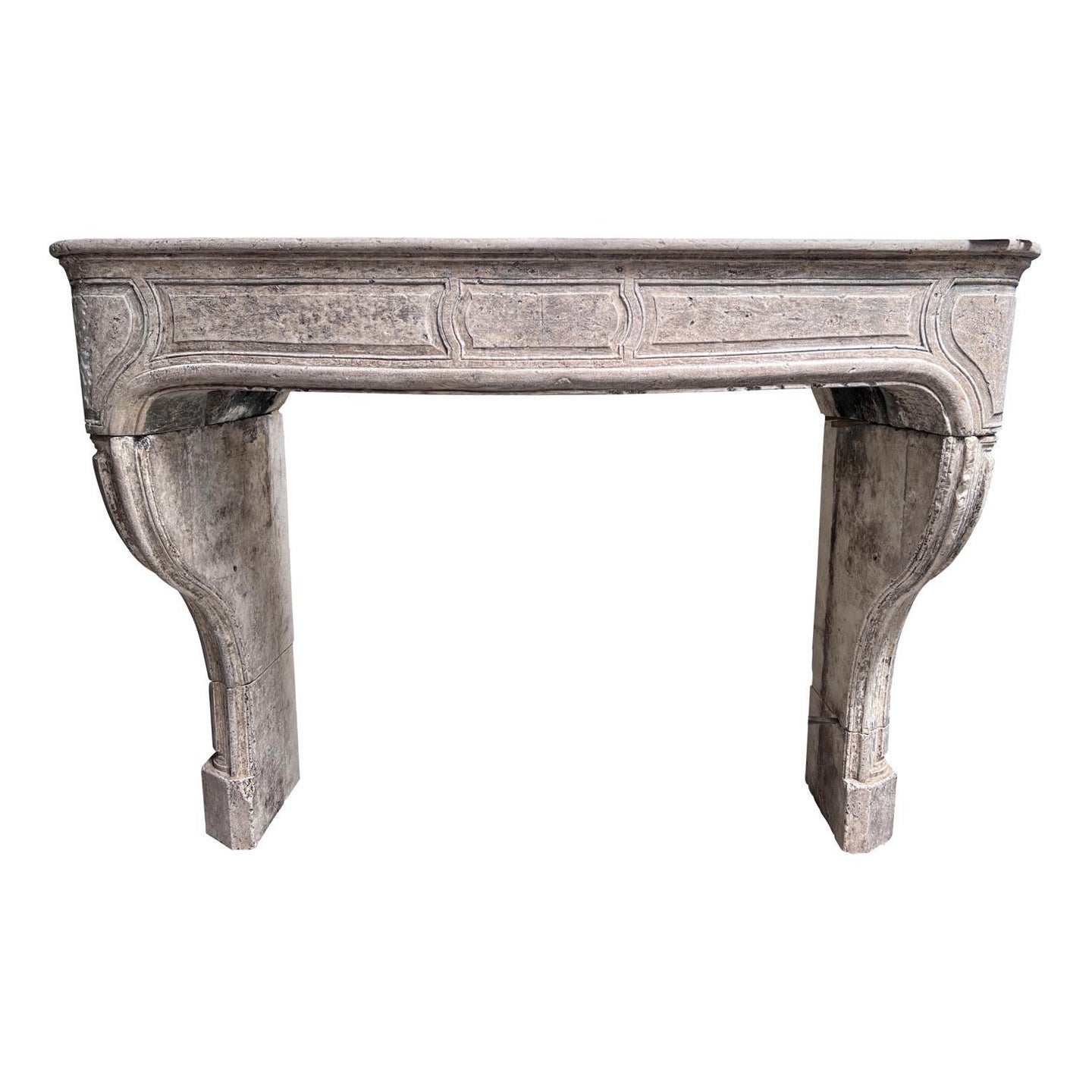 18th Century Louis XV Fireplace Mantel in French Limestone For Sale