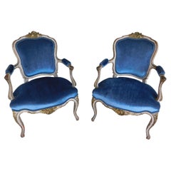 Pr. Of Maison Jansen Arm Chairs Signed. Louis XV Style Late 19c - Rue  Michelle Antiques