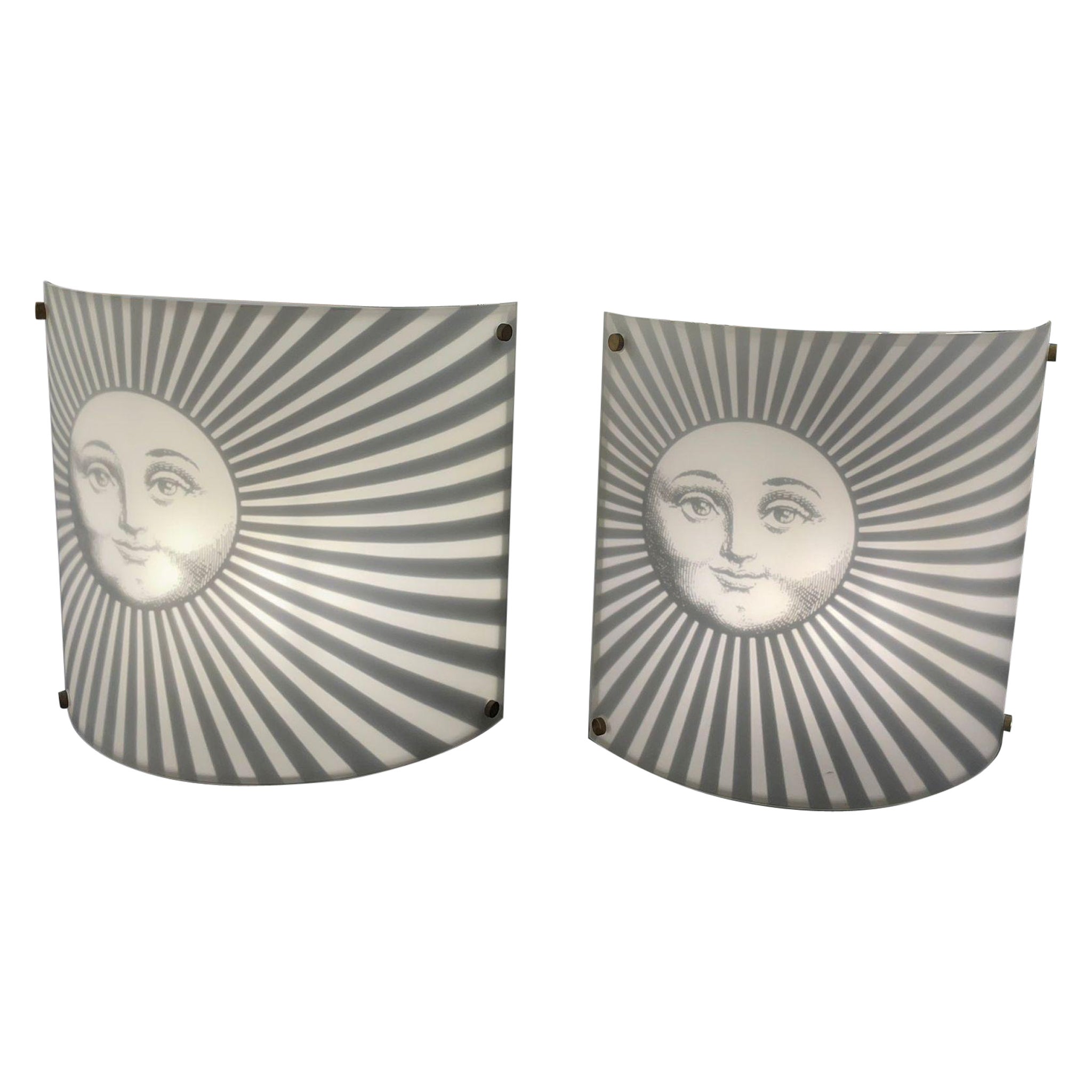 Pair of Wall Lights by Piero Fornasetti, circa 1980 For Sale
