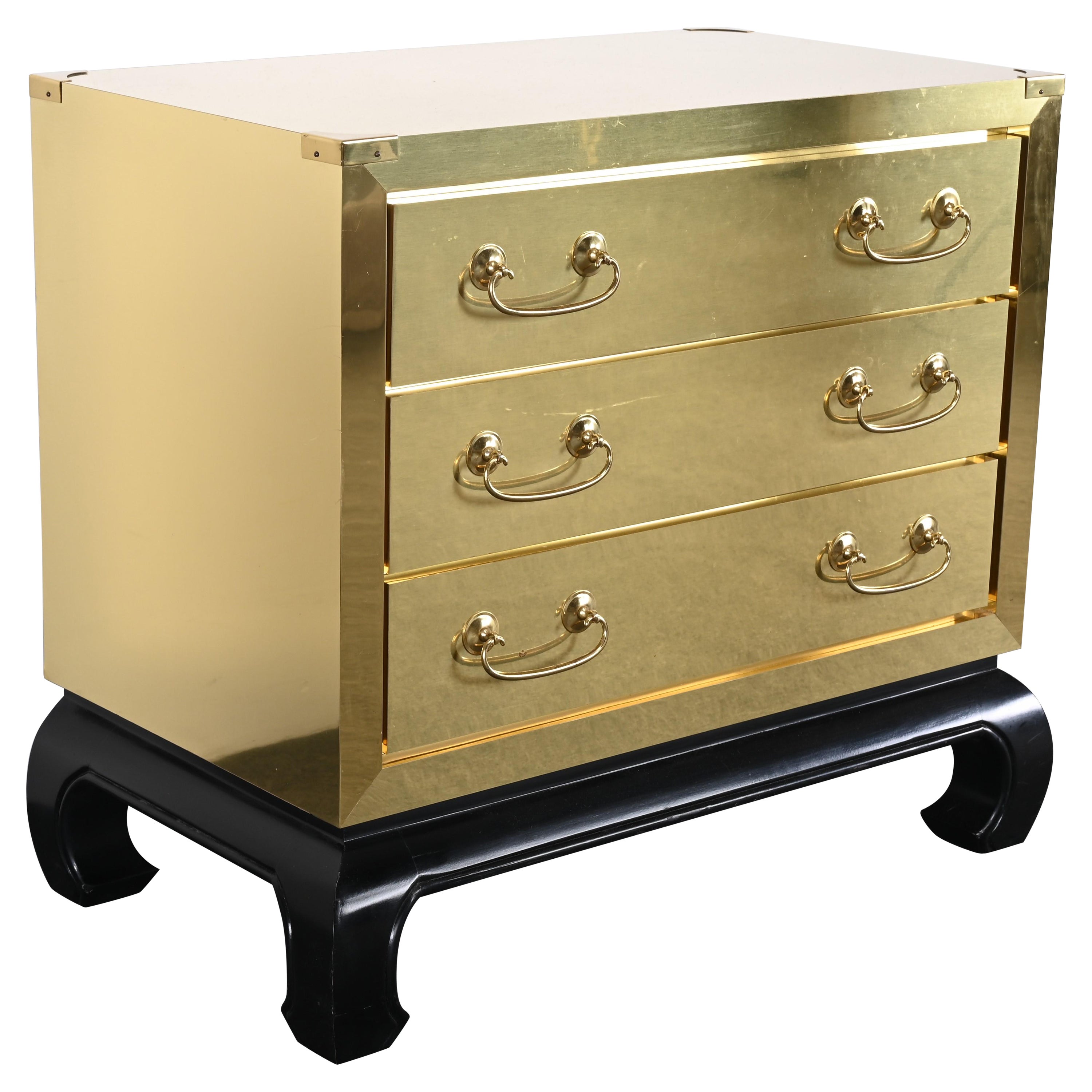 Brass Clad Chest in the manner of Sarreid, LTD, 1980s