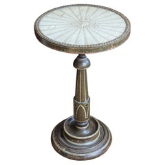 19th Century Green & Cream Pretty Little Gothic Side Wine Table