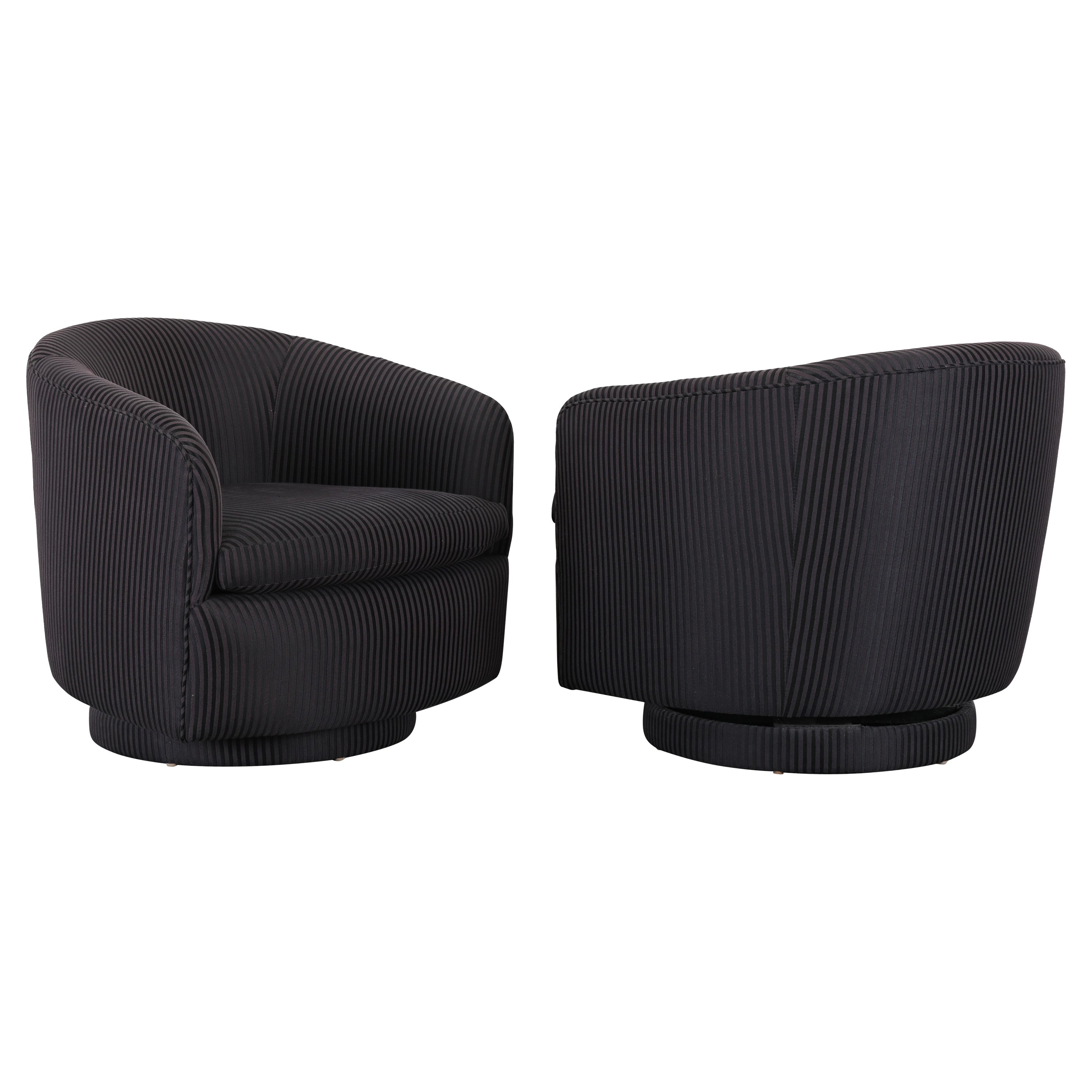 Pair of Swivel Chairs by Milo Baughman for Thayer Coggin, 1990 For Sale