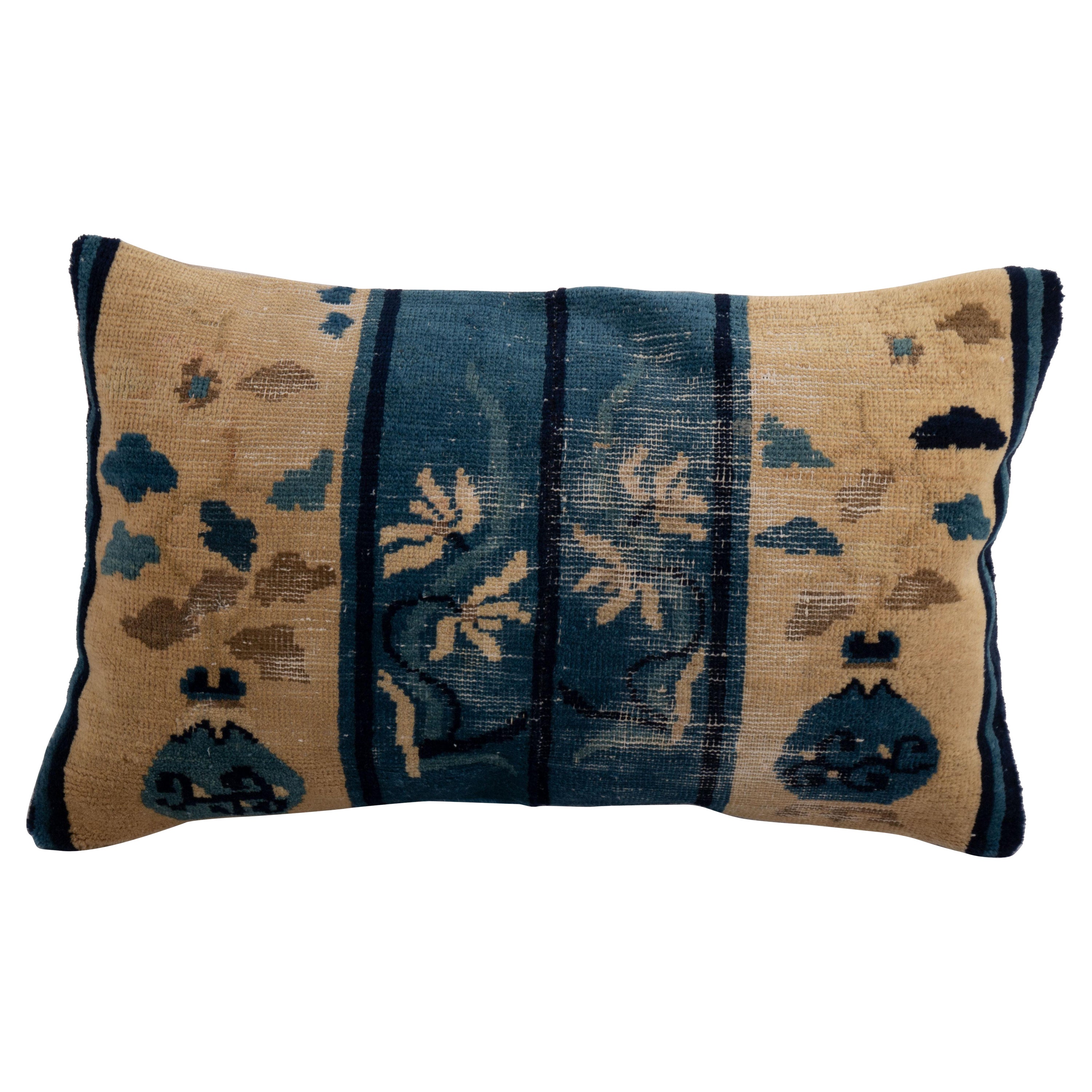 Pillow Cover Made from a Chinese Art Deco Rug, early 20th C. For Sale