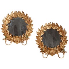 Pair of Laurel Wreath Wall Lights Hollywood Regency Style