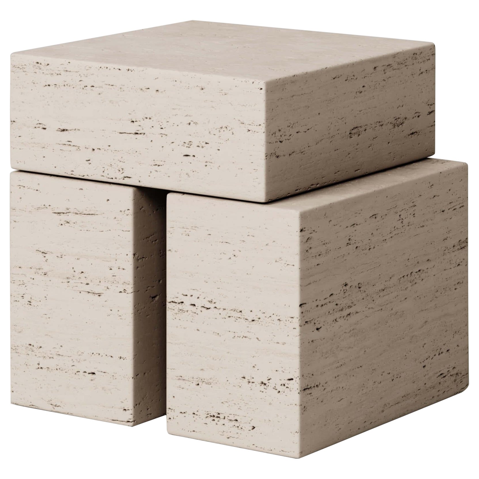 M_009 Side Table / Travertine by Monolith