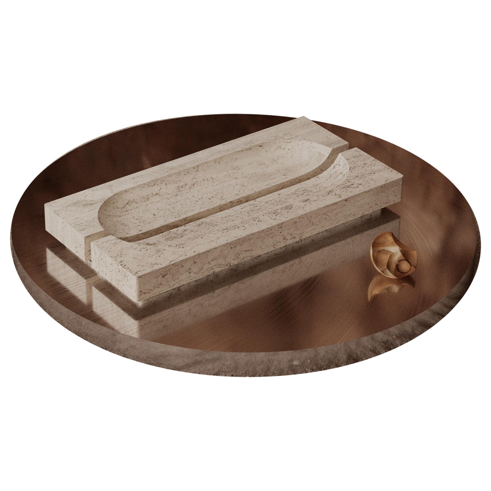 Bol Trench Bowl / Travertin M_015 de Joe Slatter pour Monolith en vente