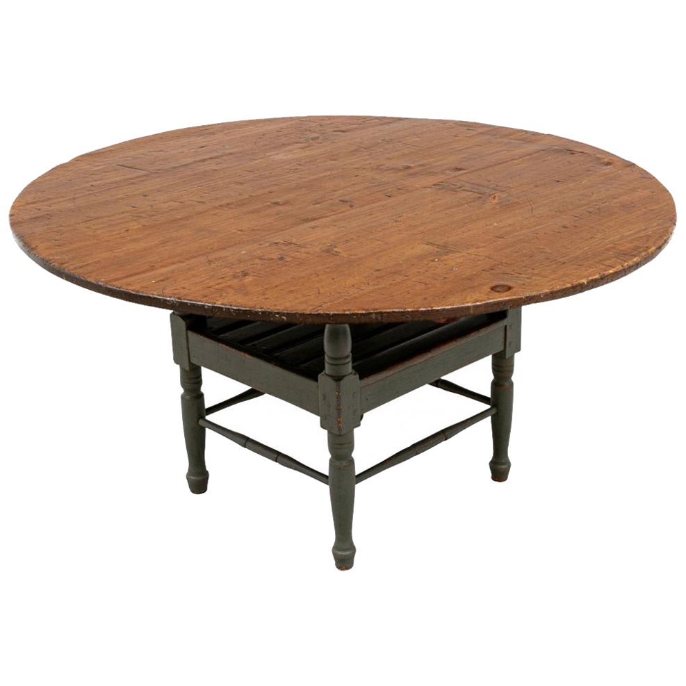 Hand Hewn Round Table With Parts Of 18th/19th Construction For Sale at ...