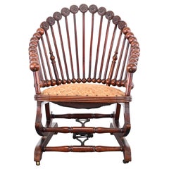 Antique Lollipop Rocking Chair by George Hunzinger, 19th Century
