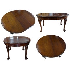 Antique English Mahogany Dining Table, Crank Style