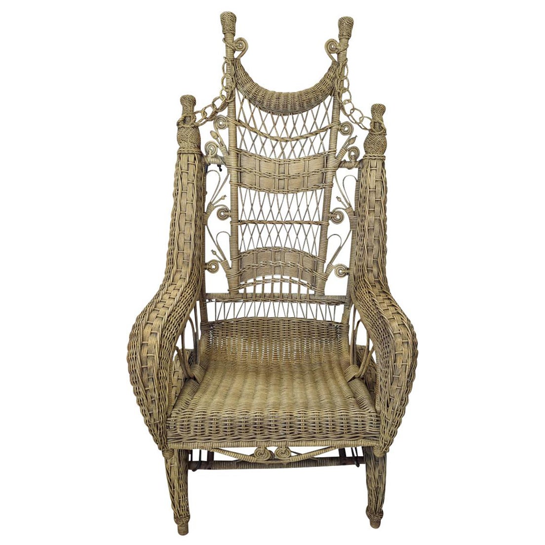 Antique Wicker Victorian Platform Rocker, Circa 1890’s