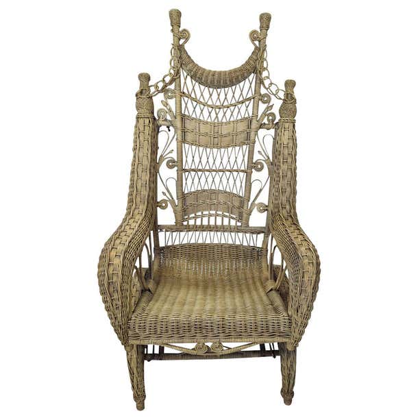 Antique Wicker Victorian Platform Rocker, Circa 1890’s For Sale at 1stDibs