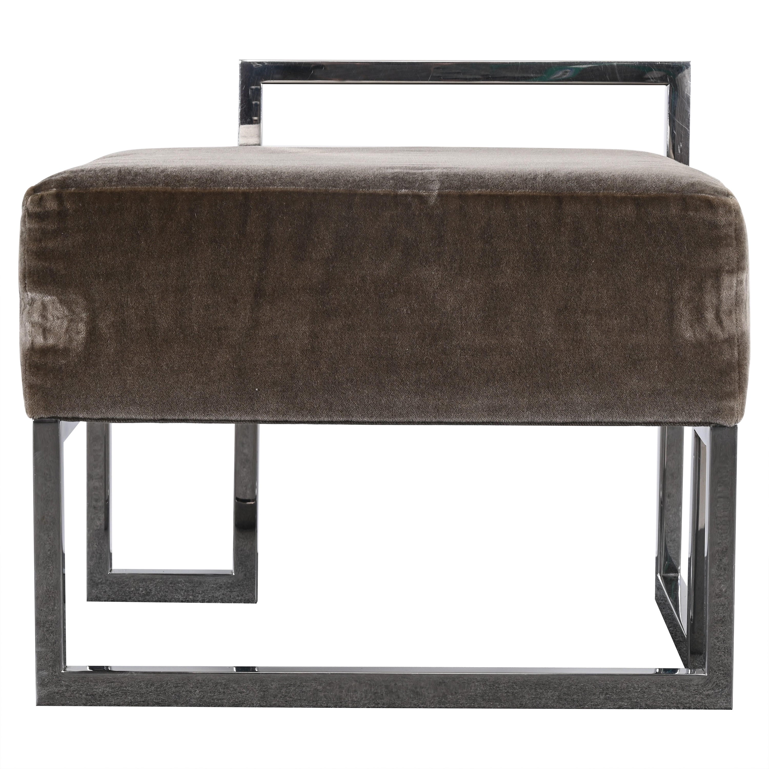 Stainless Steel Bench by Vladimir Kagan for Gucci, 1990s For Sale