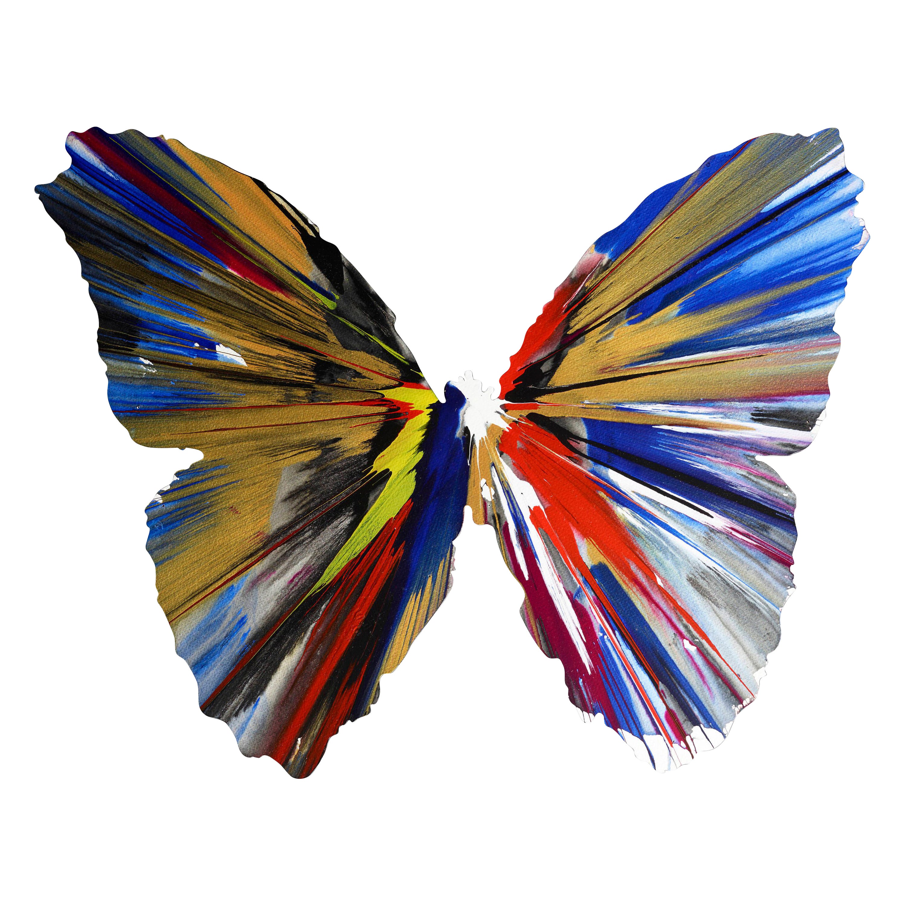 Original Damien Hirst Butterfly Spin Painting, 2009