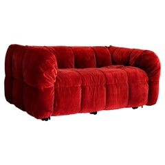 Streifen-Sofa – 2 Sitzmöbel mit Armen, Cini Boeri, Arflex. Paar verfügbar.