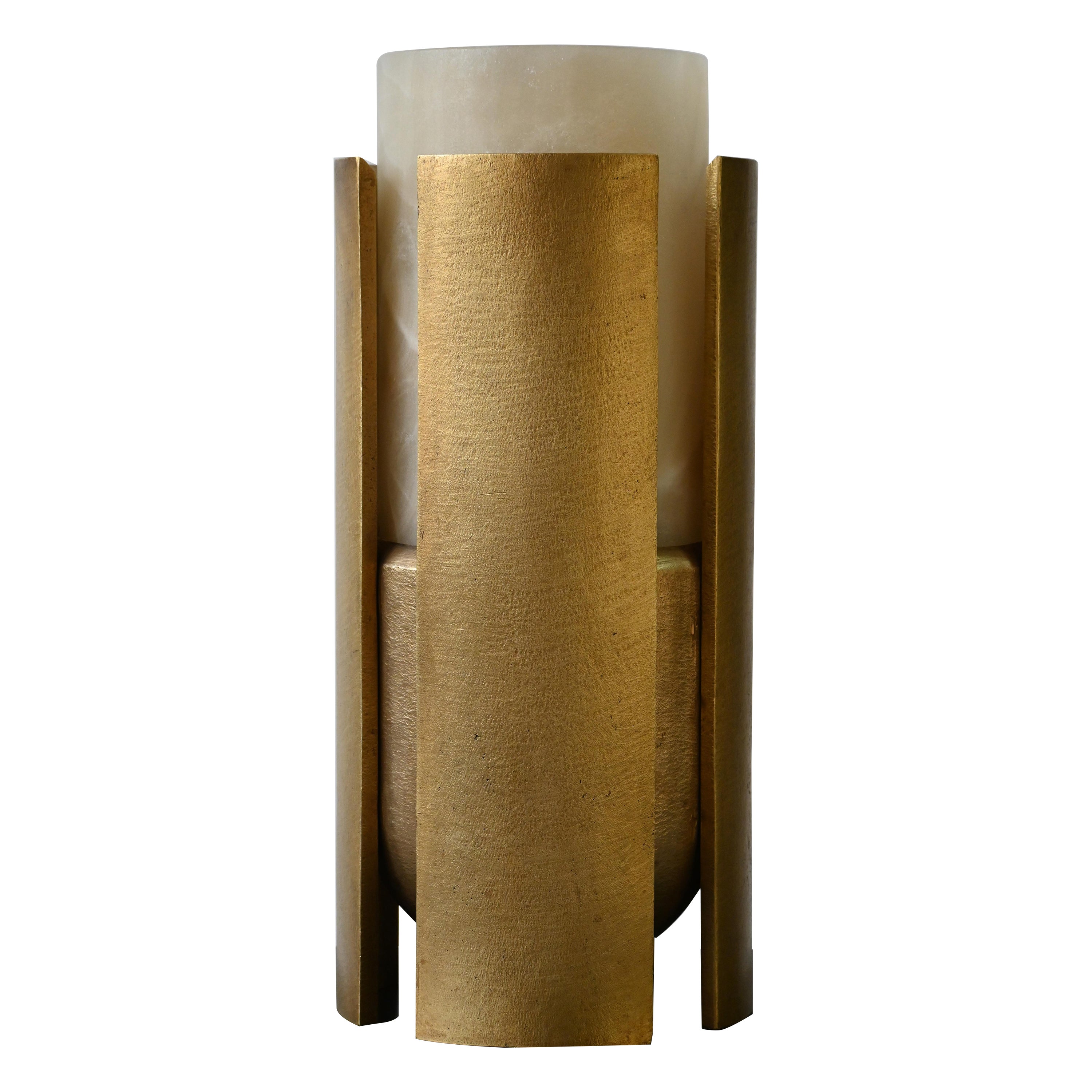 Casted Bronze and San Luis Onyx Runa Bronze Vase by Deceres Studio For Sale