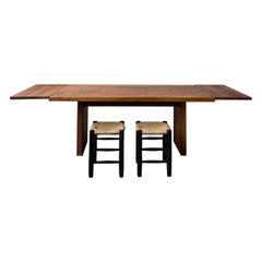 Pierre Chapo T14C Dining Table w/ Rare D08 Extensions