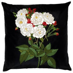 Lost City Hand Embroidered Roses Pillow